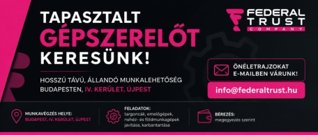 Tapasztalt gépszerelőt keresünk Újpestre
